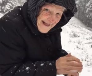 Син зняв на камеру, як його 101-річна мама радіє снігу (відео)